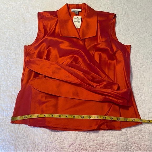 Coldwater Creek NWT 100% Silk Wrap Side Tie Top - M - Picture 11 of 13